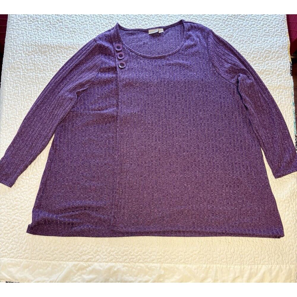 Women’s Zim And Zoe Purple Lightweight Sweater With A Button Detail And Flap
